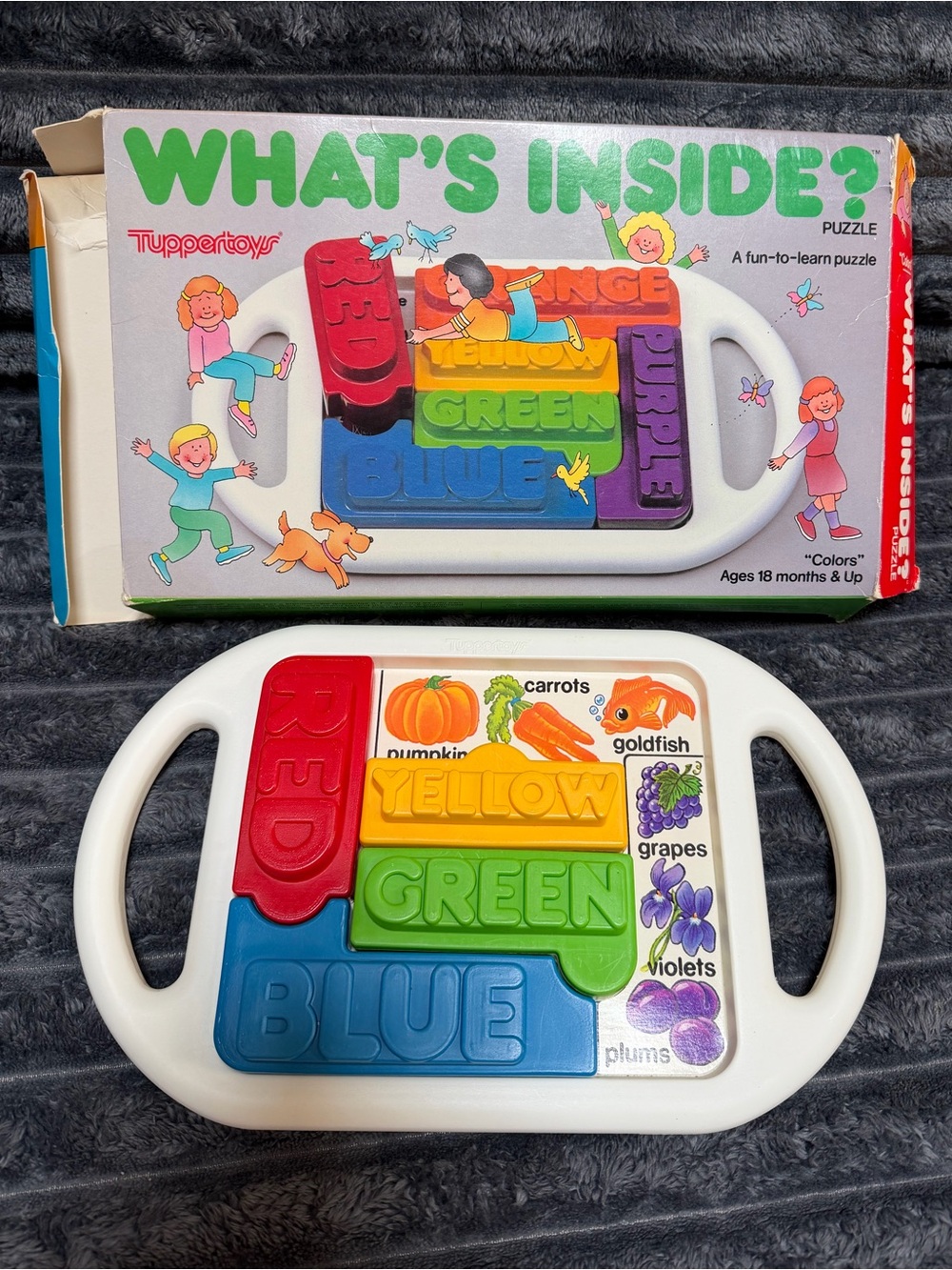 Vintage Tupperware Tuppertoys What’s Inside Colors Puzzle - Missing 2 pieces